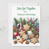 Kerstuitnodiging voor Cookie-uitwisseling Kaart (Voorkant)