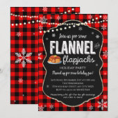 Kerstuitnodiging voor flannel en Flapjacks Kaart (Voorkant / Achterkant)