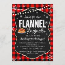 Kerstuitnodiging voor flannel en Flapjacks