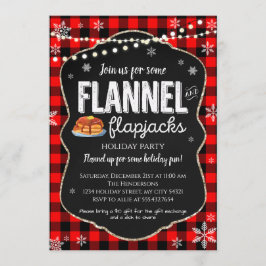 Kerstuitnodiging voor flannel en Flapjacks Kaart