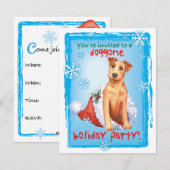 kerstuitnodiging voor Ierse terrier Feestdagenkaart (Voorkant / Achterkant)