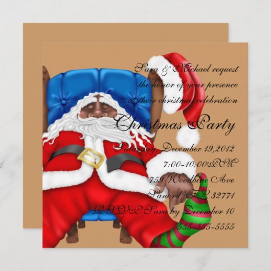 kerstuitnodiging voor kerstmis kaart (Voorkant / Achterkant)