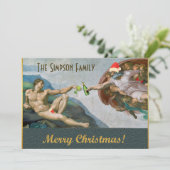 kerstuitnodiging voor Michelangelo Funny Kaart (Staand voorkant)