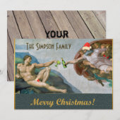 kerstuitnodiging voor Michelangelo Funny Kaart (Voorkant / Achterkant)