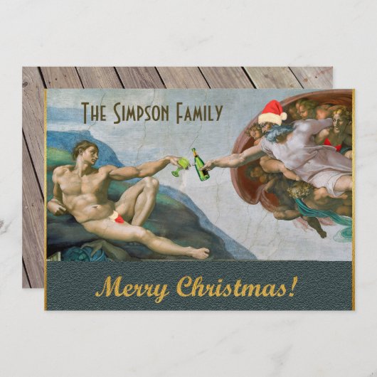 kerstuitnodiging voor Michelangelo Funny Kaart (Voorkant / Achterkant)