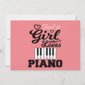 Kerstuitnodiging voor Piano Girl Kaart (Voorkant)