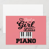 Kerstuitnodiging voor Piano Girl Kaart (Voorkant / Achterkant)