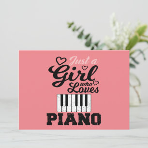 Kerstuitnodiging voor Piano Girl Kaart