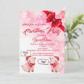 kerstuitnodiging voor Piggy Kaart (Staand voorkant)