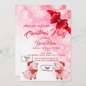 kerstuitnodiging voor Piggy Kaart (Voorkant / Achterkant)