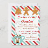 Kerstuitnodiging - warme chocolade en koekjes kaart (Voorkant)