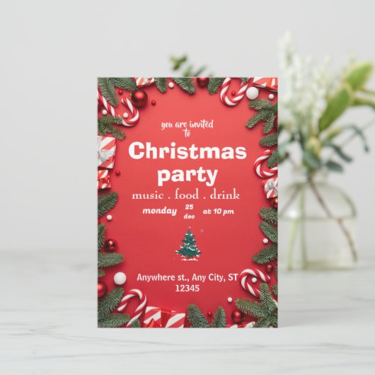 Kerstuitnodigingen Flat Kaart (Staand voorkant)