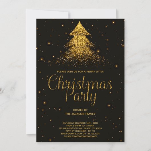 kerstuitnodigingen met glitter Tree Kaart (Voorkant)