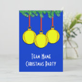 Kerstuitnodigingen voor fastpitch Softball Kaart (Staand voorkant)