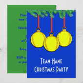 Kerstuitnodigingen voor fastpitch Softball Kaart (Voorkant / Achterkant)