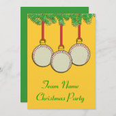 Kerstuitnodigingen voor honkbal of Softball Kaart (Voorkant / Achterkant)