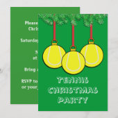 kerstuitnodigingen voor Tennis Kaart (Voorkant / Achterkant)