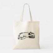 Kerstuitstapjes, Waakzame Pup in Stippen Tote Bag (Achterkant)