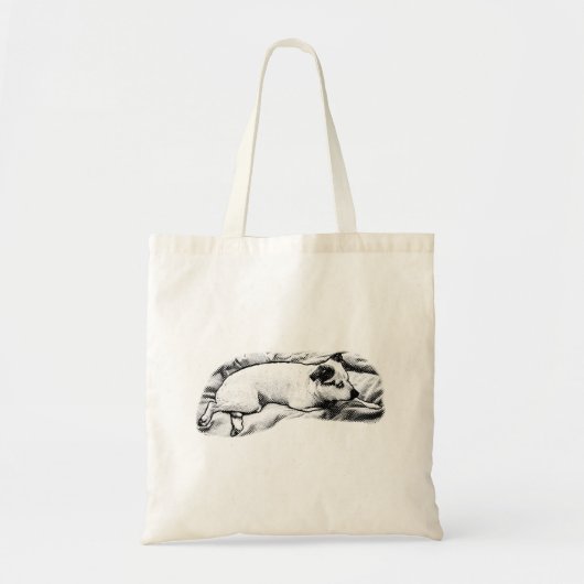 Kerstuitstapjes, Waakzame Pup in Stippen Tote Bag (Voorkant)