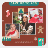 Kerstuitverkoop Vierkante Sticker (Voorkant)