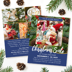 Kerstuitverkoop Winkel Feestelijk Marineblauw Zake Flyer