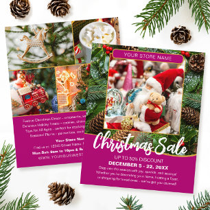 Kerstuitverkoop Winkel Feestelijke Roze Zakelijk Flyer