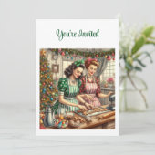 Kerstuitwisseling met oude koekjes kaart (Staand voorkant)