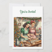 Kerstuitwisseling van vintage koekjes  kaart (Voorkant)