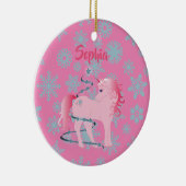 KerstUnicorn Aangepast Foto Roze Cute Girl Keramisch Ornament (Rechts)