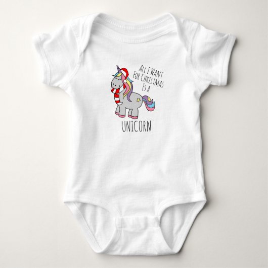 KerstUnicorn Baby Bodysuit (Voorkant)