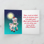 KerstUnicorn-Cartoon Feestdagen Kaart (Binnen)