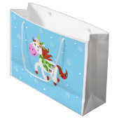 KerstUnicorn-Cartoon Groot Cadeauzakje (Voorkant Gekanteld)