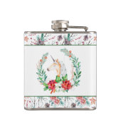 KerstUnicorn en prettige kersttypografie Heupfles (Achterkant)