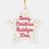 KerstUnicorn Face Flowers, speciaal gepersonalisee Keramisch Ornament (Achterkant)