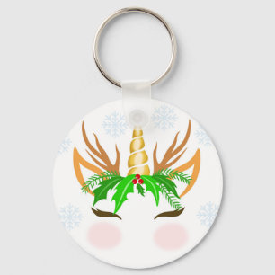KerstUnicorn Face Sleutelhanger