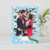 KerstUnicorn-foto-Lijst Wenskaart Feestdagenkaart (Staand voorkant)