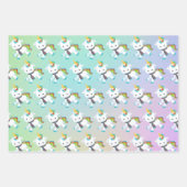 KerstUnicorn Fun Pattern Inpakpapier Vel (Voorkant)