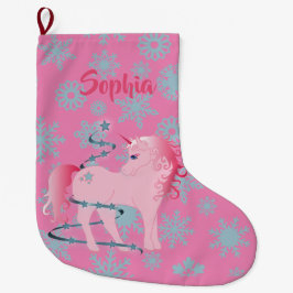 KerstUnicorn Pink Cute Grote Kerstsok