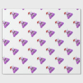 KerstUnicorn Poop Emoji Cadeaupapier (Vlak)