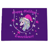  kerstunicorn Santa Groot Cadeauzakje (Voorkant)