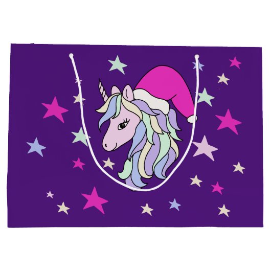  kerstunicorn Santa Groot Cadeauzakje (Achterkant)