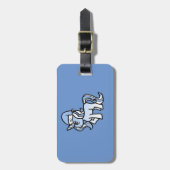 Kerstunicorn Snow Frosted Blue Bagagelabel (Voorkant verticaal)