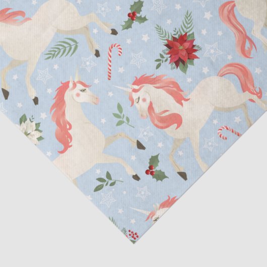 KerstUnicorns Cute Modern Girly Floral Tissuepapier (Detail)