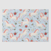 KerstUnicorns Cute Modern Girly Floral Tissuepapier (Voorkant)
