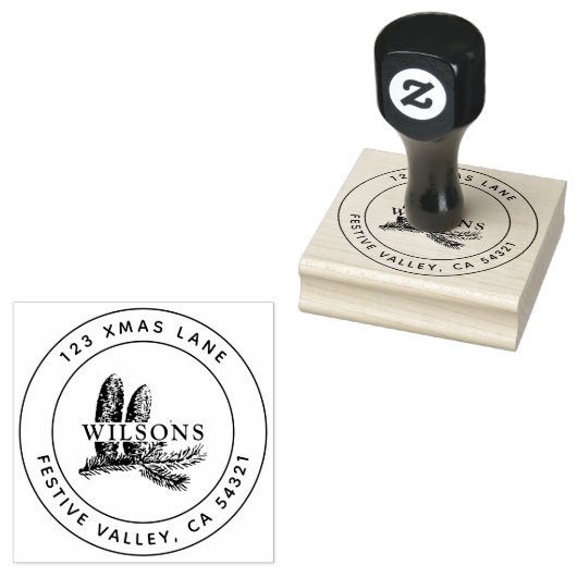  kerstvaarzen Pine Holiday Adres Rubberstempel (Gestempeld)
