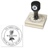 kerstvaarzen Pine Holiday Adres Rubberstempel (Gestempeld)