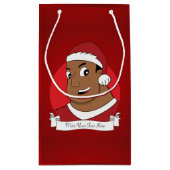 Kerstvader/jonge man cartoon klein cadeauzakje (Achterkant)