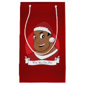 Kerstvader/jonge man cartoon klein cadeauzakje (Voorkant)