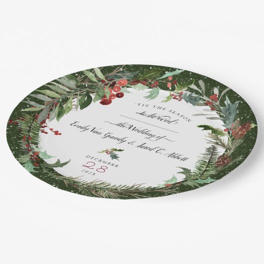 Kerstvakantie 2 papieren bordje (Gekanteld)