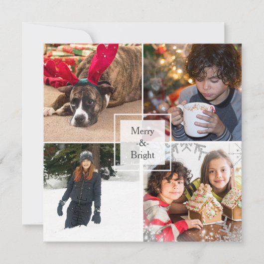Kerstvakantie 4 Foto Groet Aangepaste Kaart (Voorkant)